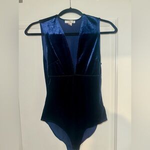 Medium blue velvet forever 21 body suit